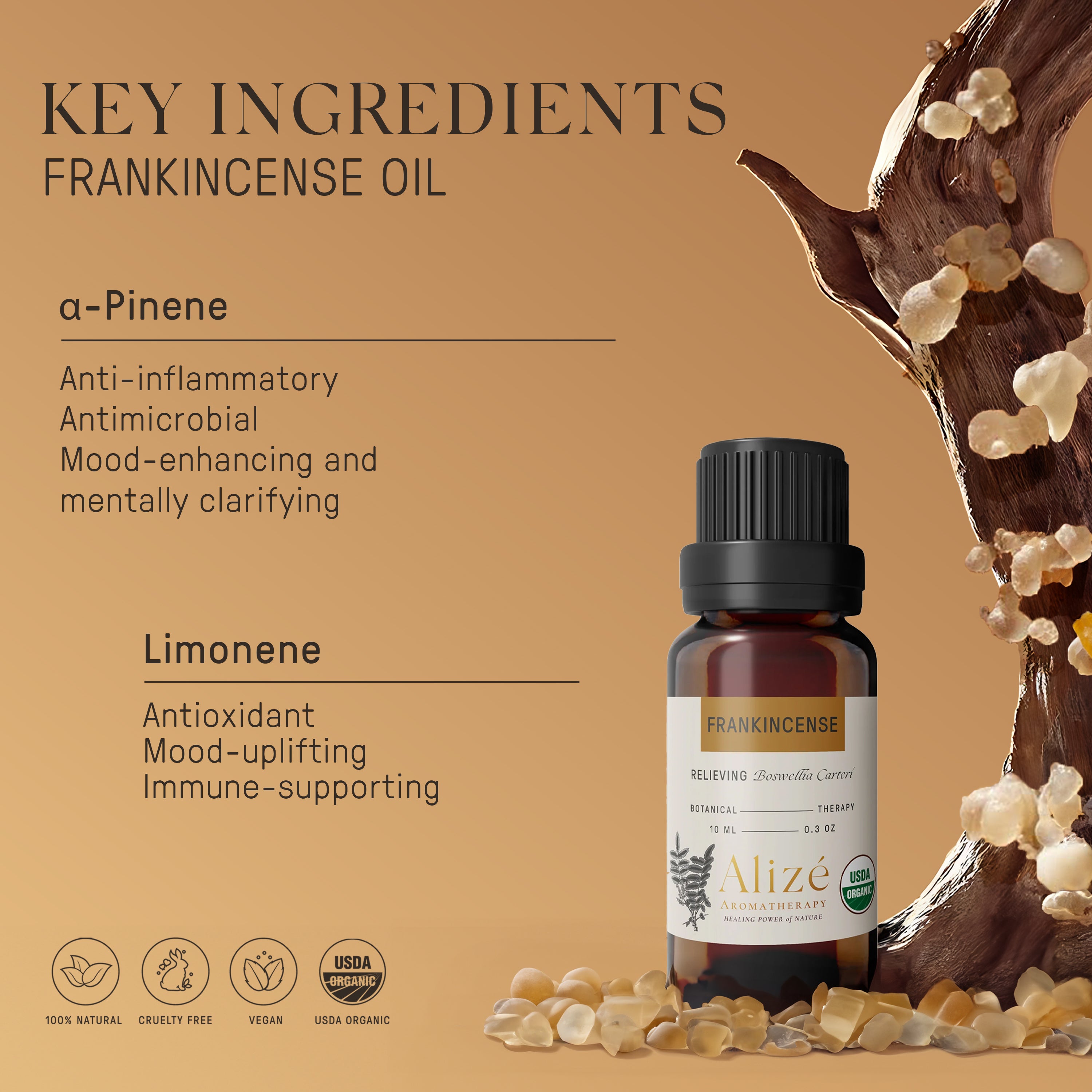 Frankincense Essential Oil - 100% Pure - 10ml Natural Aromatherapy Oil for Skin & Relaxation