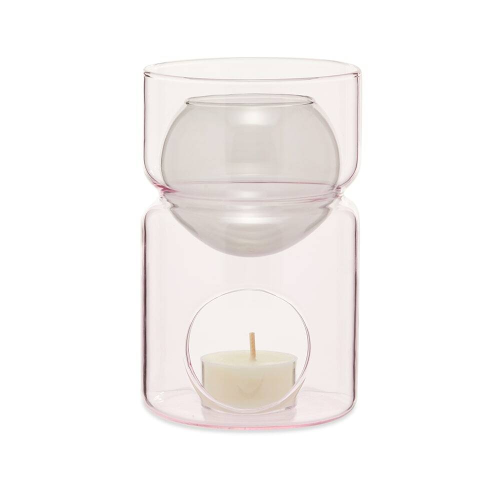 Alize Living Oil Burner with Tea Light Candle Pink Glass Diffuser