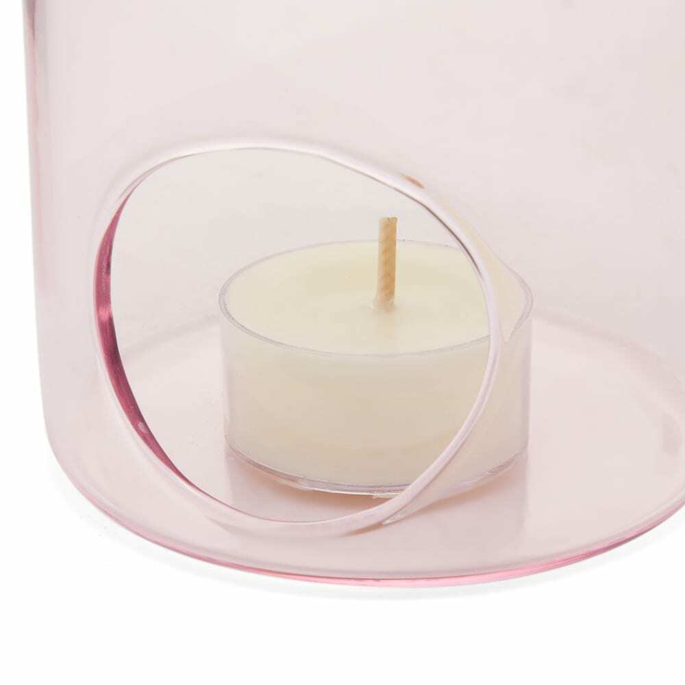 Alize Living Oil Burner with Tea Light Candle Pink Glass Diffuser