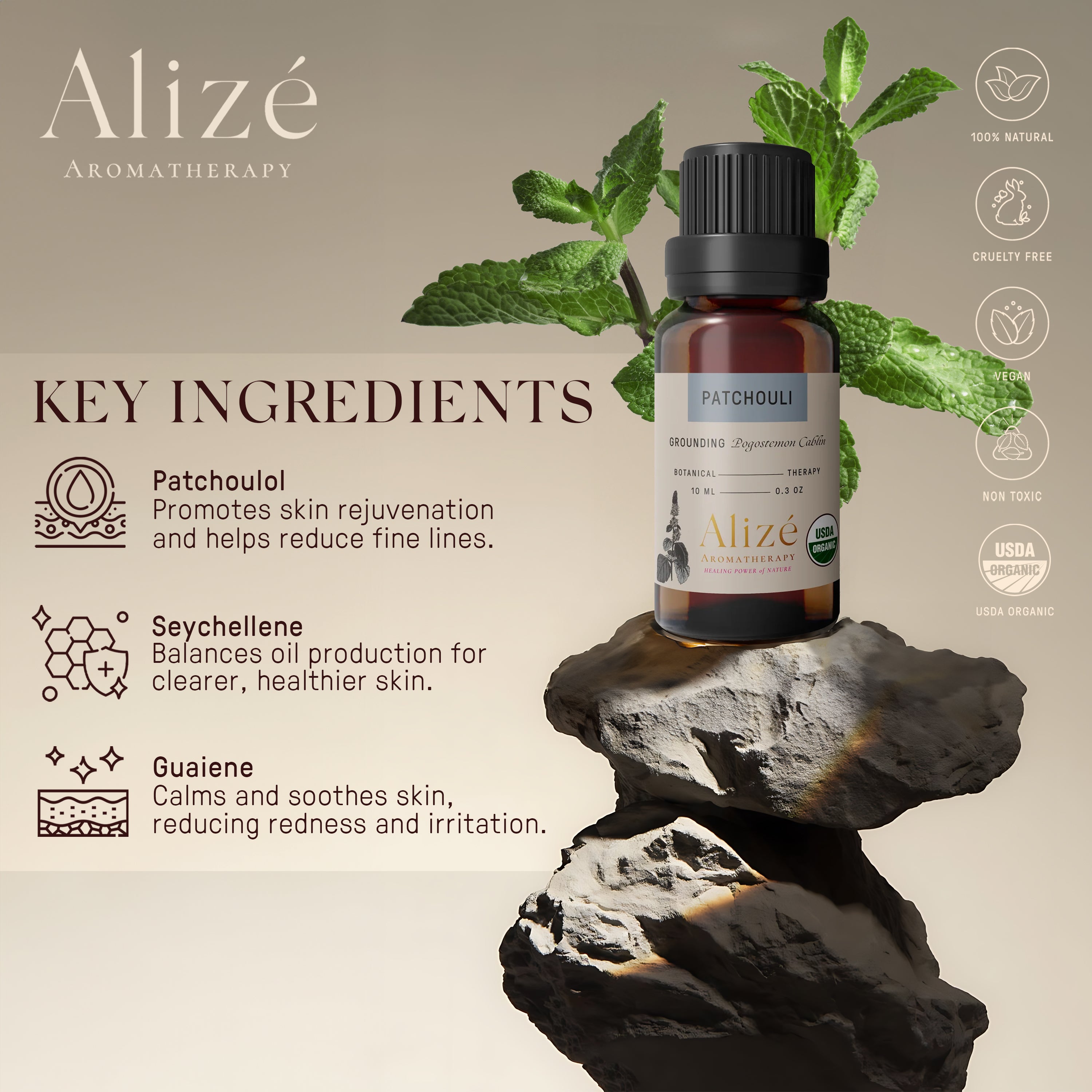Alize Living Organic Patchouli Essential Oil - 10ml